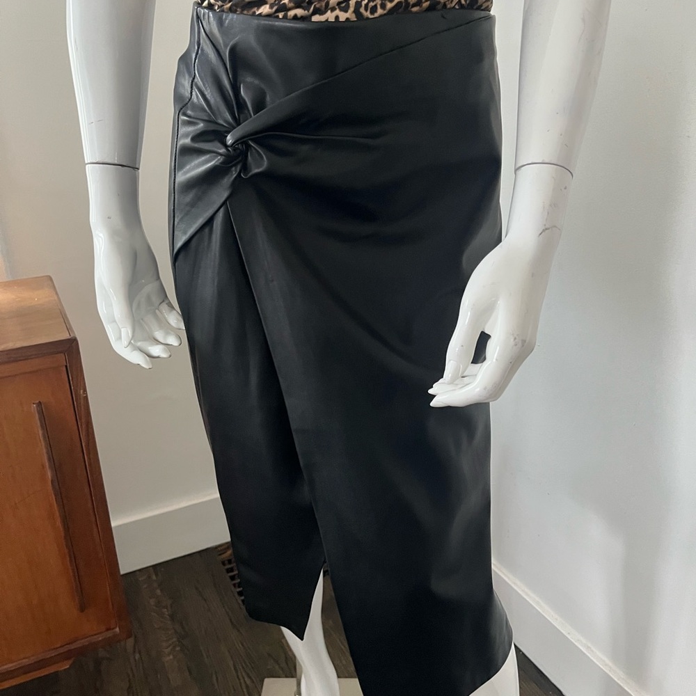 Black Faux Leather  Skirt